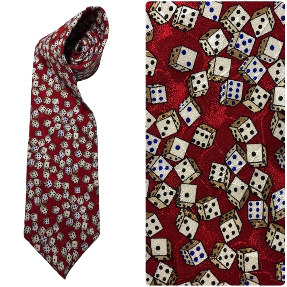 Dice gambling silk tie